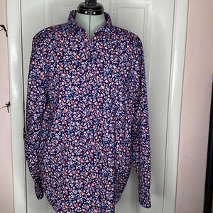 L.L.Bean floral button down Womens XL